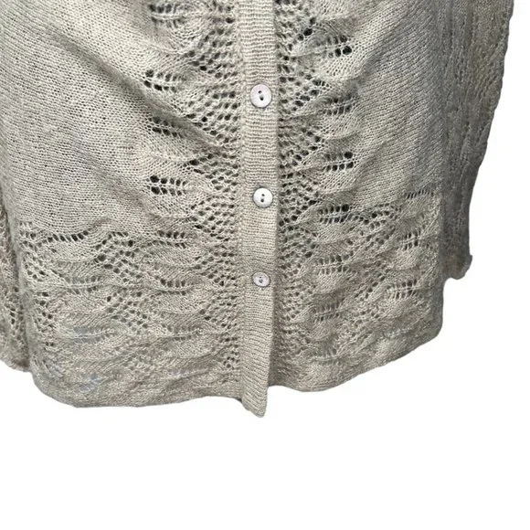 Anthropologie Rosie Neira Mohair Blend Crochet Pointelle Cardigan Sweater Size S - Picture 6 of 11
